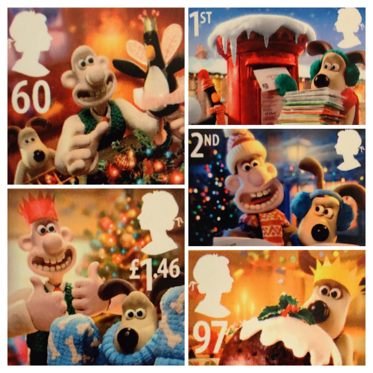 2010's Christmas stamps celebrated Christmas with Wallace and Gromit #stamps #christmasstamps #philately #wallaceandgromit