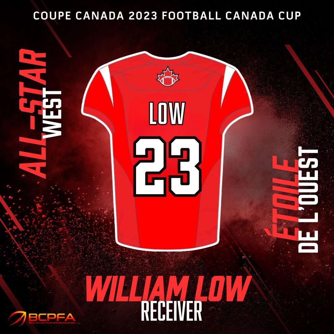 williamlow_'s tweet photo. Blessed to represent BC, and be named a Western All- Star receiver from the 2023 Canada Cup 🙏🏻

@officialBCPFA @FootballCanada @USPORTSca https://t.co/vR3nE2xTt7