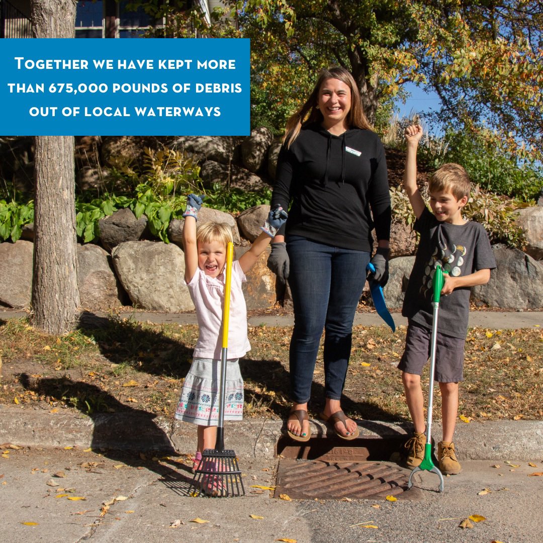 We've kept over 675,000 pounds of debris out of our local waterways!🎉 A big thank you to everyone who's helped us reach this amazing milestone. Reporting an estimation at adopt-a-drain.org of what you collect from your drain(s) helps us know the impact of all of our work.