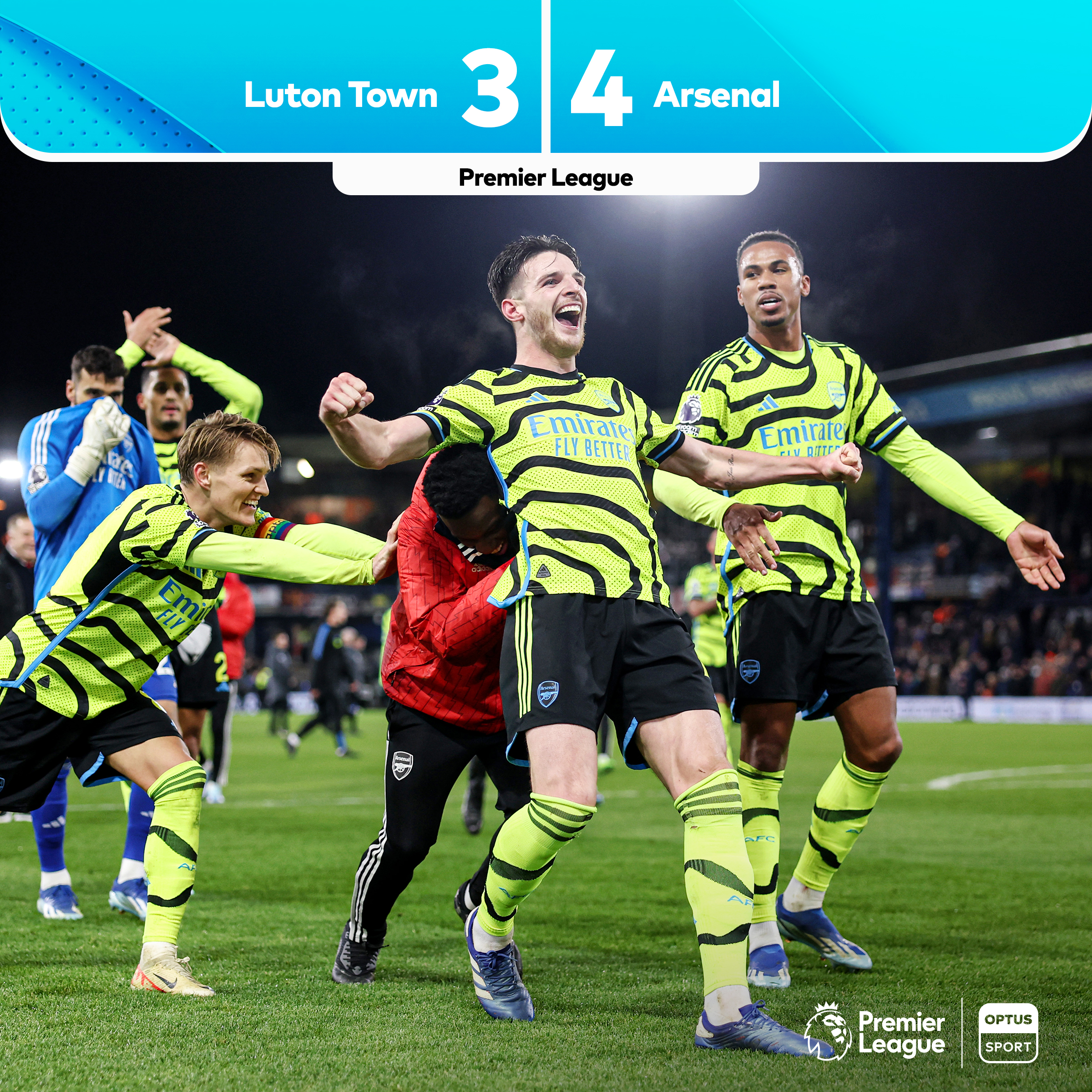 Sala12 on X: ⚽ 20' Luton 0-1 Arsenal ⚽ 25' Luton 1-1 Arsenal ⚽ 45' Luton  1-2 Arsenal ⚽ 49' Luton 2-2 Arsenal ⚽ 57' Luton 3-2 Arsenal ⚽ 59' Luton 3-3