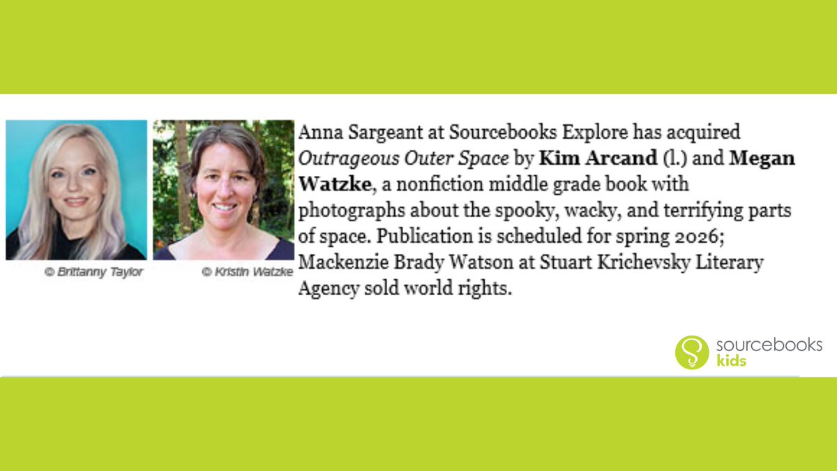 Congratulations to Kim Arcand and Megan Watzke for their upcoming middle grade book, Outrageous Outer Space! 🎉 Coming Spring 2026.

@kimberlykowal @megwatzke