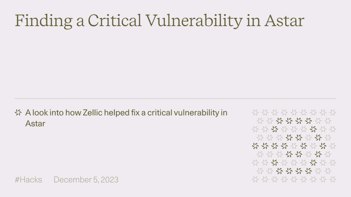 Zellic (@zellic_io) on Twitter photo The dangers of integer truncation:
How the Zellic team found a critical vulnerability in the <a href="/AstarNetwork/">Astar Network</a>.
This bug allowed an attacker to drain certain LP contracts on the Astar-EVM, with no bugs required in the contracts.
Read more: 🧵👇 The dangers of integer truncation:
How the Zellic team found a critical vulnerability in the <a href="/AstarNetwork/">Astar Network</a>.
This bug allowed an attacker to drain certain LP contracts on the Astar-EVM, with no bugs required in the contracts.
Read more: 🧵👇
