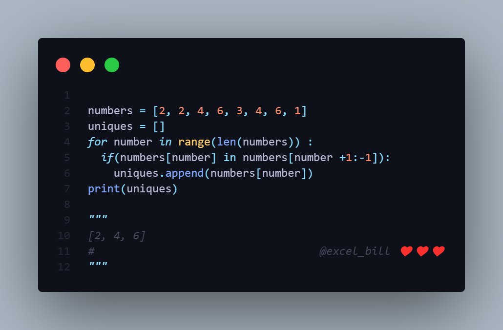 excel_bill's tweet image. Day 8 of #100DaysOfCode
Python ๐
Today I learnt about the following and their use cases:
- Tuples : Tuples are immutable or read-only form of lists.
- Unpacking: unpacking or variable unpacking, is a way of dynamically assigning elements of iterable objects to multipleโฆ