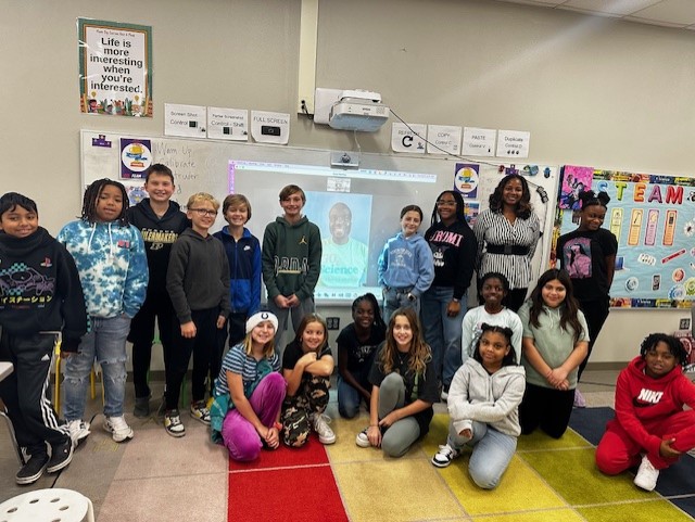 The Legend, @lkegode Zoomed with Ms. Woods and her 5th graders today at @AllisonvilleES. We learned his inspiring story of building a school in Western Kenya, and the students asked amazing questions and clapped for each other! What a special class! @Miss_rwoods @msdwt