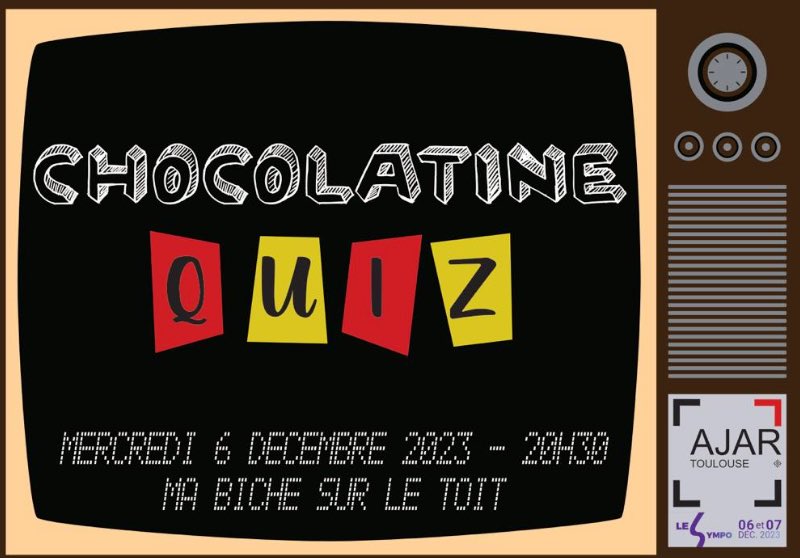 ajar_toulouse's tweet photo. L’@ajar_toulouse vs convie au Chocolatine Quizz lors du repas de gala #SYMPO
Autour de questions (pas tjs très sérieuses) touchant à notre spé #ARMPO s'affronteront 3 équipes d'internes du CHU, avec l'aide de leurs chefs.

Qui gagnera cette 1ère édition du Quizz de l'AJAR? https://t.co/Vt7TorhHc8