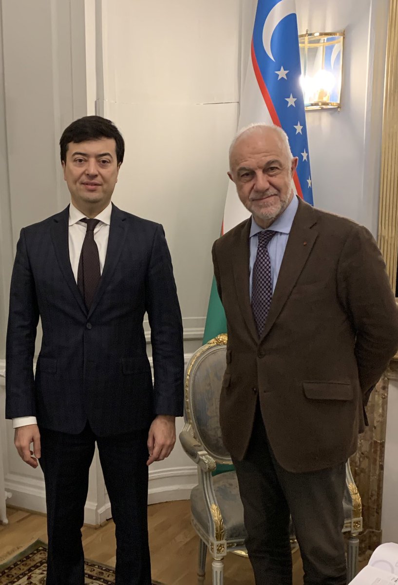 JMCambaceres's tweet image. Après visite d’Etat du PR en #Ouzbékistan et signatures de plusieurs accords, RV avec SE #SardorRastalbaev ambassadeur d’Ouzbékistan. Sujets: enseignement supérieur ( tourisme, agriculture, IA, Web3)… Coopération possible avec Ecole ou Université privée. #DjamidMutalov, @2017PAM