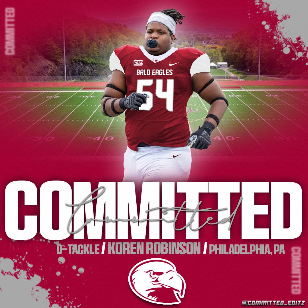 Koren Robinson (@robinson_koren) on Twitter photo After discussing with my family and an after a phenomenal OV. I am officially committed to <a href="/LHU_Football/">Lock Haven Football</a> <a href="/Coach_CraigDL/">Rashad Craig</a> <a href="/Coach_Mul/">Dan Mulrooney</a> <a href="/CoachJBattaglia/">Coach Joe Battaglia</a> <a href="/RonJackson71/">Coach Jackson</a> <a href="/coachpetite/">Jeri Petite Jr</a> <a href="/PaFootballNews/">Pennsylvania Football News</a> <a href="/EdOBrienCFB/">EdOBrienCFB</a> @PAPrepsRivals <a href="/HEADSAINT/">Al Crosby</a>
Now let’s 🔒in. After discussing with my family and an after a phenomenal OV. I am officially committed to <a href="/LHU_Football/">Lock Haven Football</a> <a href="/Coach_CraigDL/">Rashad Craig</a> <a href="/Coach_Mul/">Dan Mulrooney</a> <a href="/CoachJBattaglia/">Coach Joe Battaglia</a> <a href="/RonJackson71/">Coach Jackson</a> <a href="/coachpetite/">Jeri Petite Jr</a> <a href="/PaFootballNews/">Pennsylvania Football News</a> <a href="/EdOBrienCFB/">EdOBrienCFB</a> @PAPrepsRivals <a href="/HEADSAINT/">Al Crosby</a>
Now let’s 🔒in.