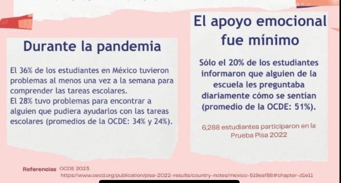 A nadie debe sorprender la caída de los aprendizajes en la prueba #PISA2022, la pérdida fue global

Lo que debería alarmar es la tendencia de 🇲🇽, que desde 2009 viene cayendo en los aprendizajes y perdiendo posiciones

No es un “ranking”, es el futuro de nuestros niños y jóvenes