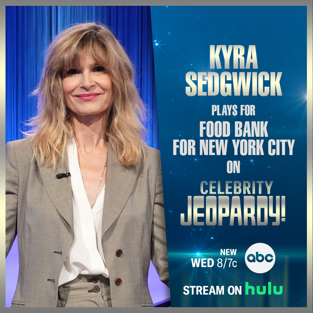 Food Bank For New York City (@foodbank4nyc) on Twitter photo Tune into <a href="/CelebJeopardy/">Celebrity Jeopardy!</a> tomorrow night to catch our longtime supporter and beloved Board Member <a href="/kyrasedgwick/">kyra sedgwick</a> compete to raise money for Food Bank For New York City! Watch her compete alongside Amanda Seals and Mo Rocca for a chance to win $1M for our NYC neighbors in need.🧡 Tune into <a href="/CelebJeopardy/">Celebrity Jeopardy!</a> tomorrow night to catch our longtime supporter and beloved Board Member <a href="/kyrasedgwick/">kyra sedgwick</a> compete to raise money for Food Bank For New York City! Watch her compete alongside Amanda Seals and Mo Rocca for a chance to win $1M for our NYC neighbors in need.🧡
