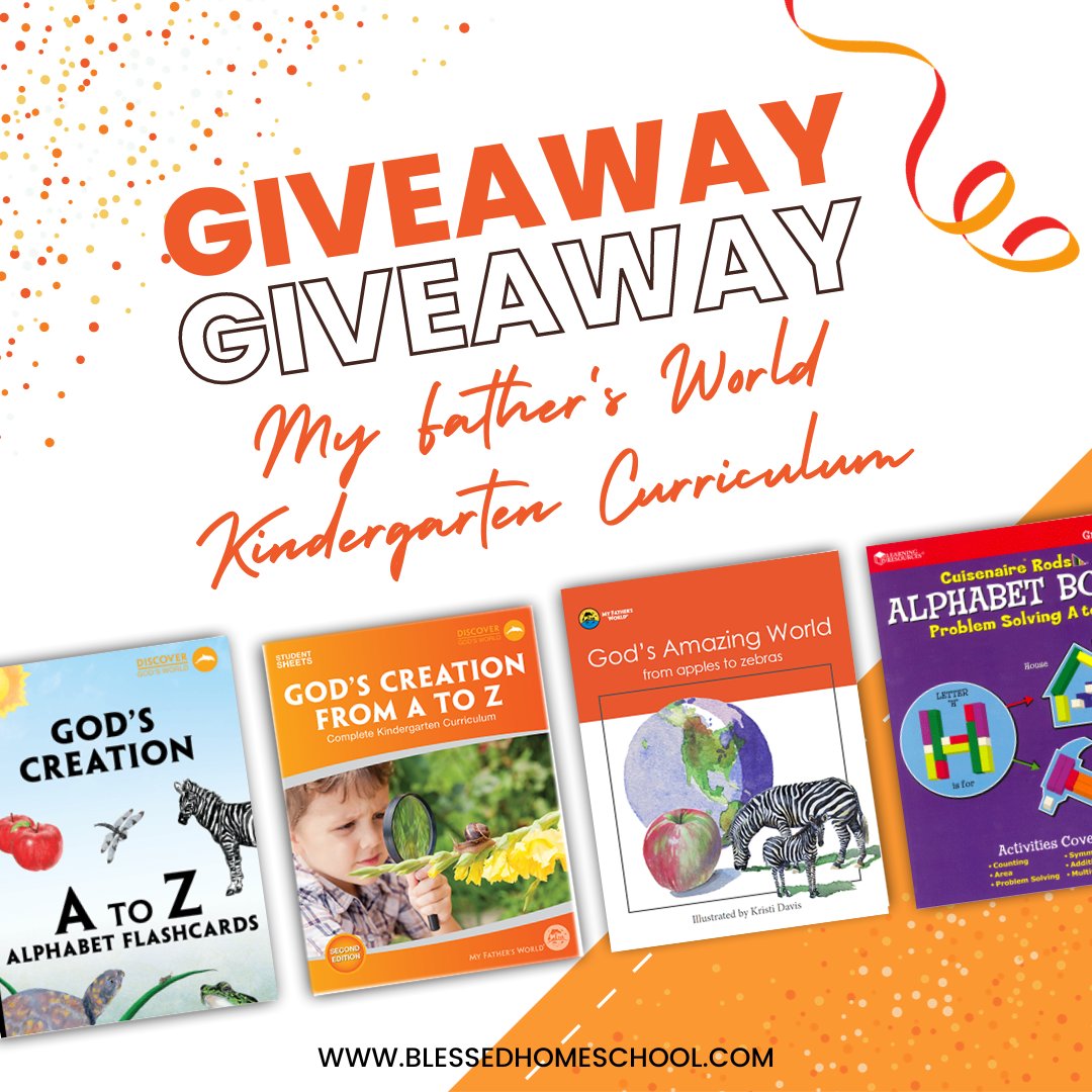 I'm THRILLED to partner with one of my favorite curriculum companies this month to give away TWO kindergarten curriculum packages 😮🙌.  Enter here:

blessedhomeschool.com/my-fathers-wor…  #homeschool #homeschoolgiveaway #Giveaway