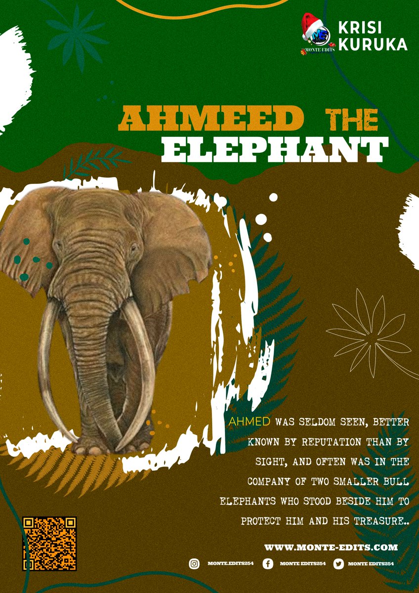 MonteEdits's tweet photo. LEGEND HE WAS/IS/FOREVER BE: Ahmed “King of Marsabit” was and still is the most famous elephant ever to have roamed the African continent.  FOR BOOKINGS: Website: http://monte-edits.comEmail: info@monte-edits.com. call/text/whatsapp:0719 296269 socials: monte_edits254 https://t.co/Y3giTlL8fD