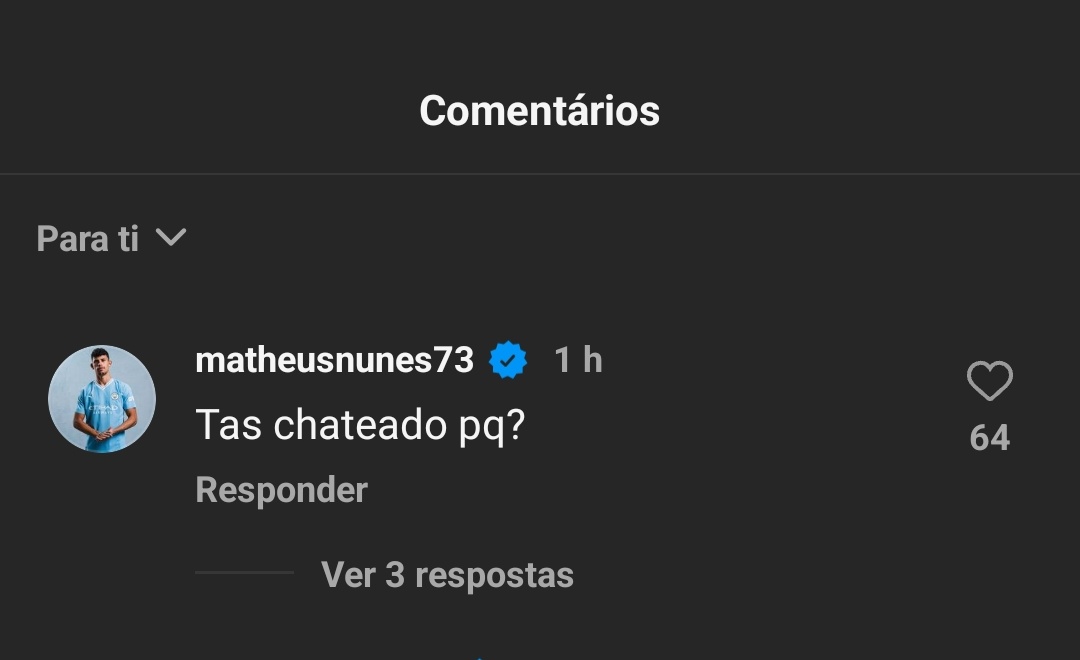 sthupires93's tweet photo. Publicação:
Comentário:

Matheus nunes mm é outra peça😭😂😂😂 https://t.co/wPOfUQzVad
