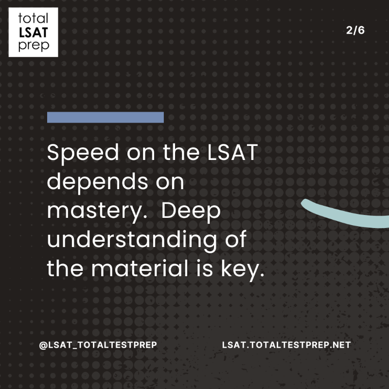 LSAT_ttp's tweet photo. Being fast on the LSAT doesn’t depend on moving faster but on mastery and leveraging familiarity and confidence for greater focus.  Click on the image for more info and to access 20+ FREE hours of LSAT prep.

#lsat #lsatprep #lsatstudying