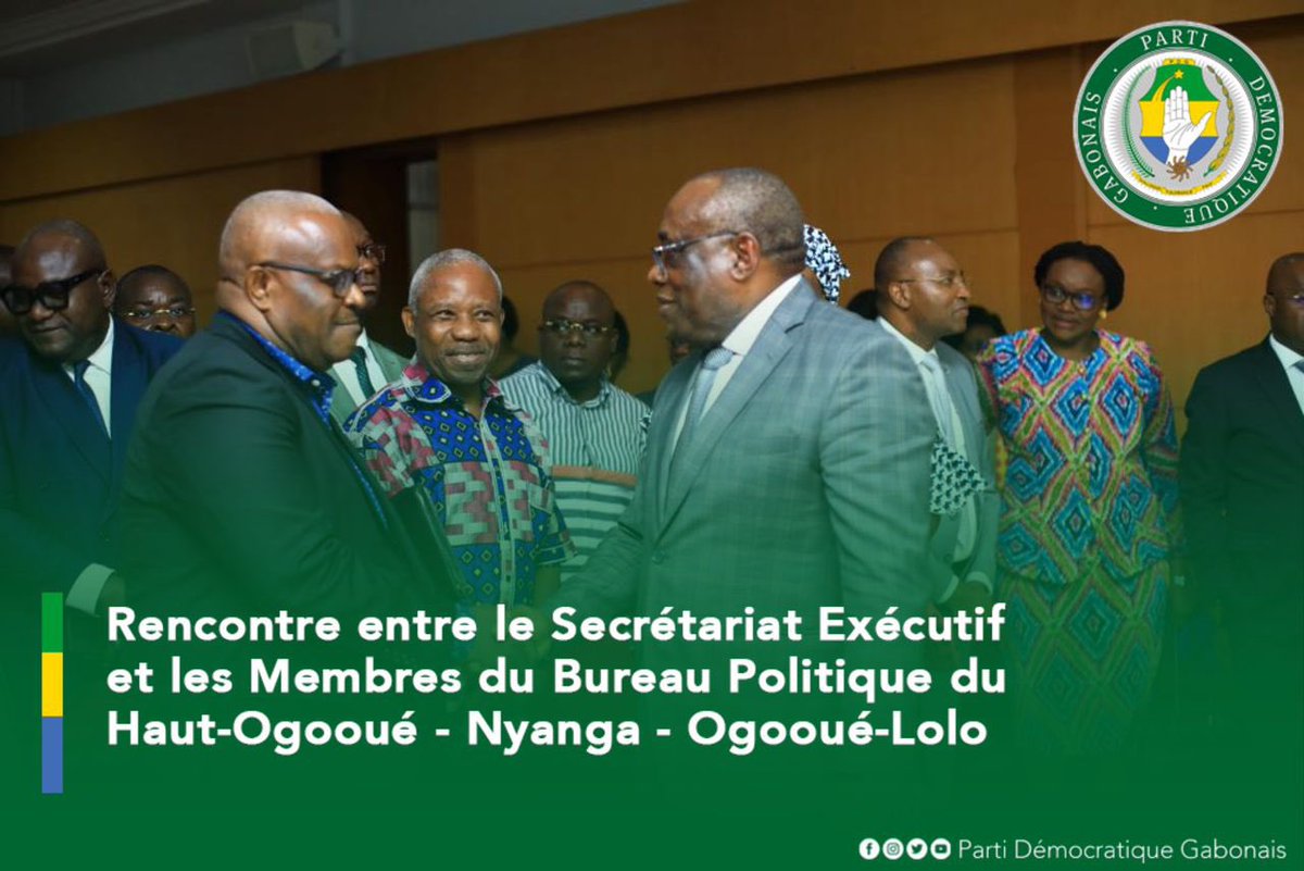 #ACTIVITÉ_DU_PARTI Le camarade Secrétaire Général par intérim, Luc OYOUBI, a entamé la première étape d’une série de rencontres avec les Membres du Bureau Politique. Ce mardi 05/12/2023, les MBP du Haut-Ogooué, de la Nyanga et de l’Ogooué-Lolo étaient à l’honneur