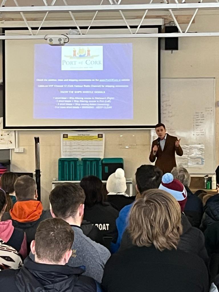 Our Assistant Harbour Master, Damien Allen, and Marine Pilot, Nevan Holland, presenting at the rowing clubs combined safety briefing. 

Thanks to <a href="/CorkBoatClub/">Cork Boat Club</a>, <a href="/PresRowing/">Pres Rowing Club</a> <a href="/ShandonBoatClub/">Shandon Boat Club</a> <a href="/LeeRowingClub/">Lee Rowing Club</a>, <a href="/UCC/">UCC Ireland</a> <a href="/MTU_ie/">Munster Technological University</a> for the opportunity to work together advancing water safety.