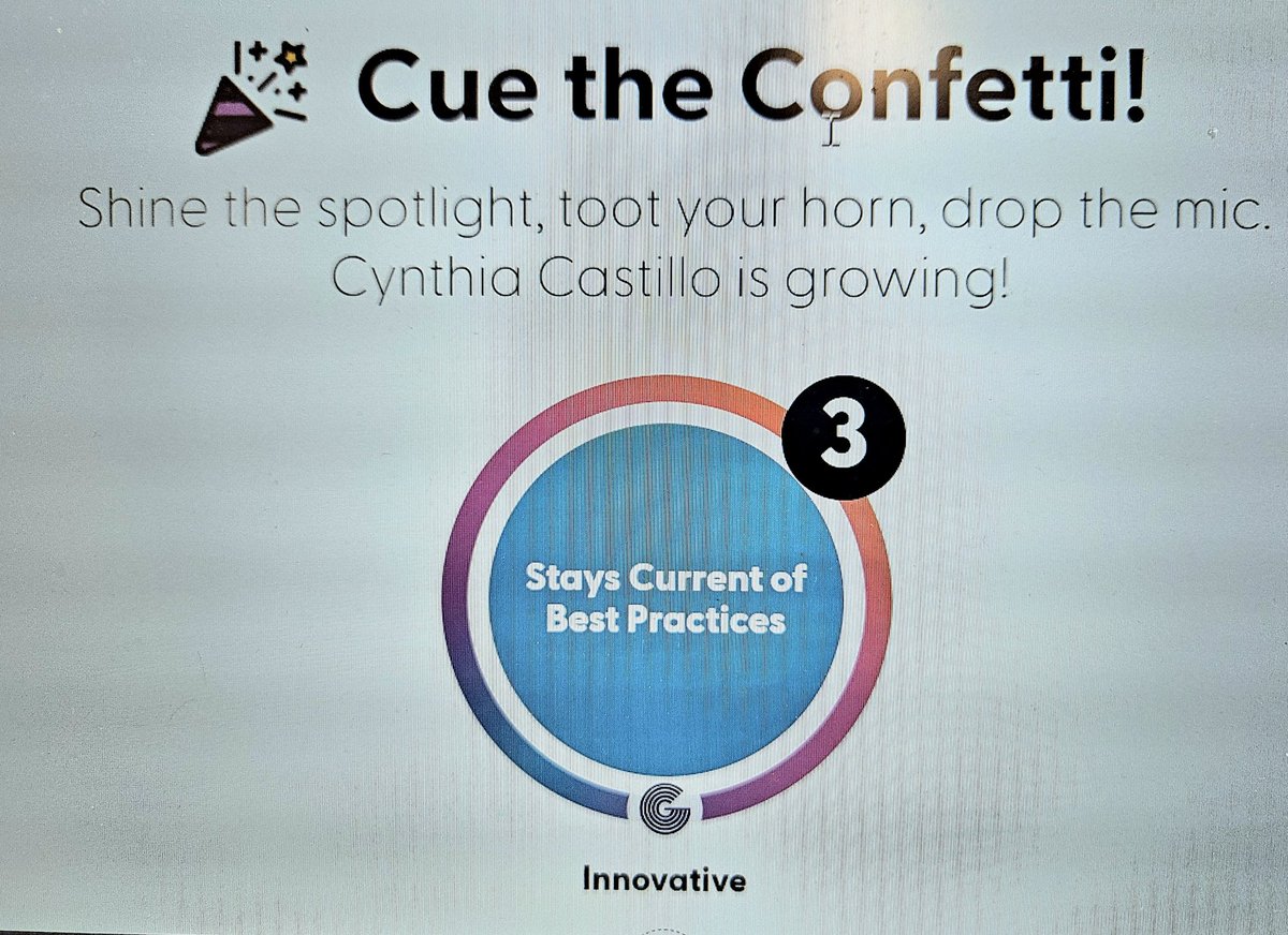 Well done, Cynthia Castillo! She earned a Level 3 "Stays Current of Best Practices" strand badge in the "Innovative" competency. Good stuff! <a href="/HarlingenCISD/">HCISD</a> <a href="/engage_learning/">engage2learn</a> #engage2learn <a href="/ShannonKBuerk/">Shannon Buerk</a> <a href="/l_beard/">Leah</a>