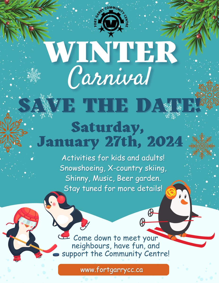 Save the date!! Fort Garry Community Centre is hosting a Winter Carnival! We’re looking for volunteers and sponsors to help make this event a huge success! DM or contact the club for more details.