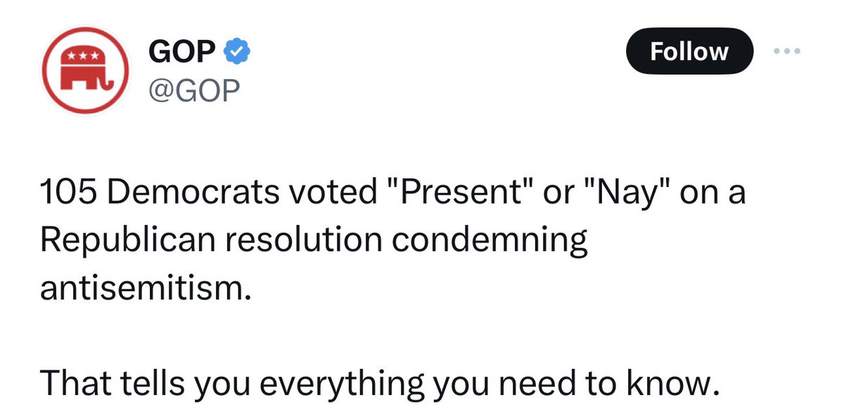 The party that screams JEWS WILL NOT REPLACE US and uses Soros as a dog whistle is somehow concerned with anti-semitism. How cute.