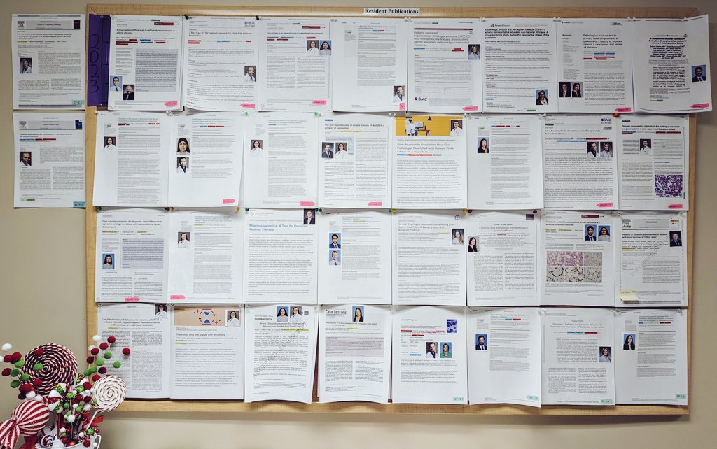 Posting a few days late, but @UTMB_Pathology residents have now hit 34 publications for 2023; we've run out of room on our publication board! 26 more days to hit our goal of 36 pubs for the year; LET'S GO!
#UTMBSIR #Path2Path #PathMatch24 #PathMatch2024 #PathTwitter