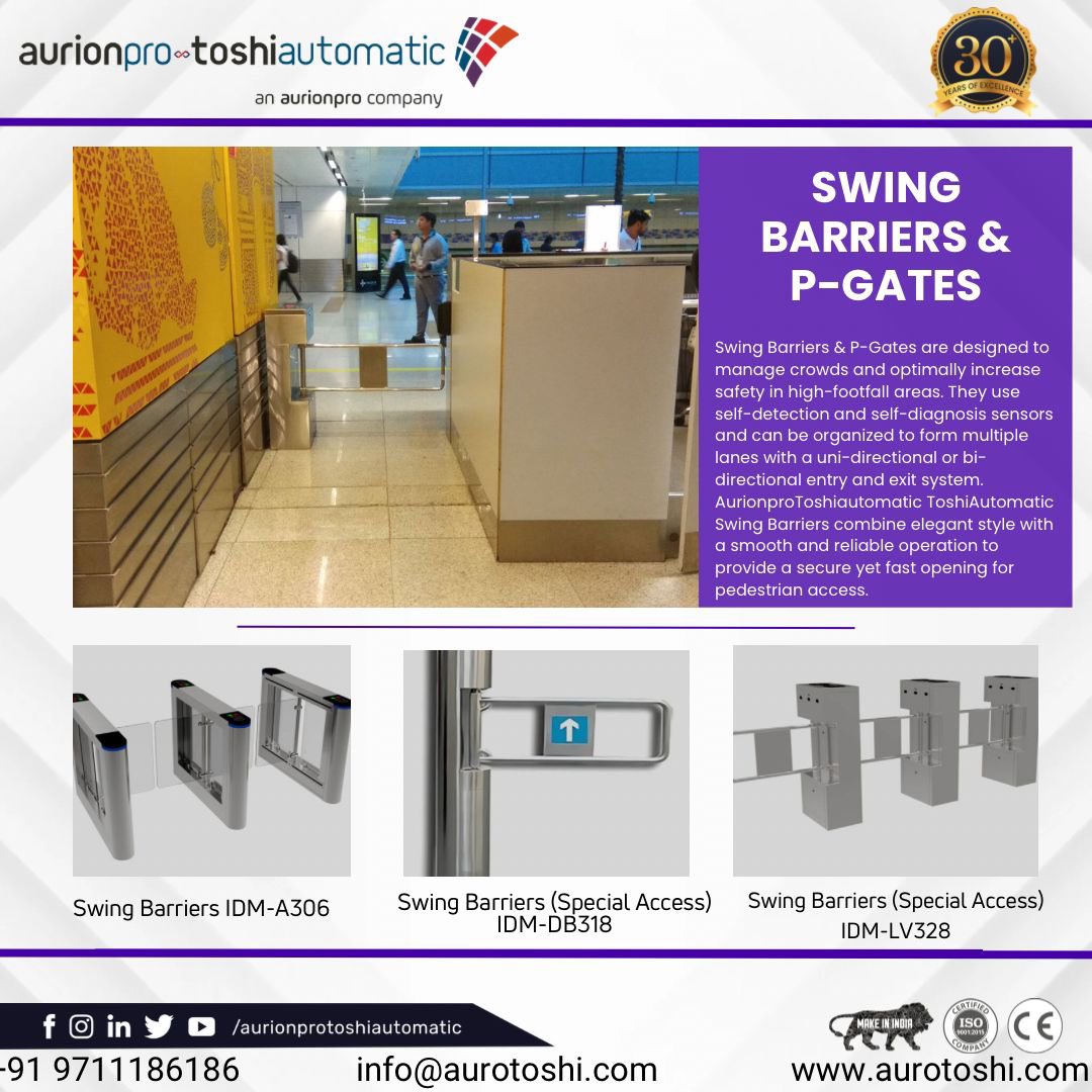 Swing Barriers and P gates by AurionproToshiautomatic 

aurotoshi.com/public-safety/…

#swingbarrier #gates #airport #entrance #automation #publicsafety #industrytrends #makeinindia #manufacturer