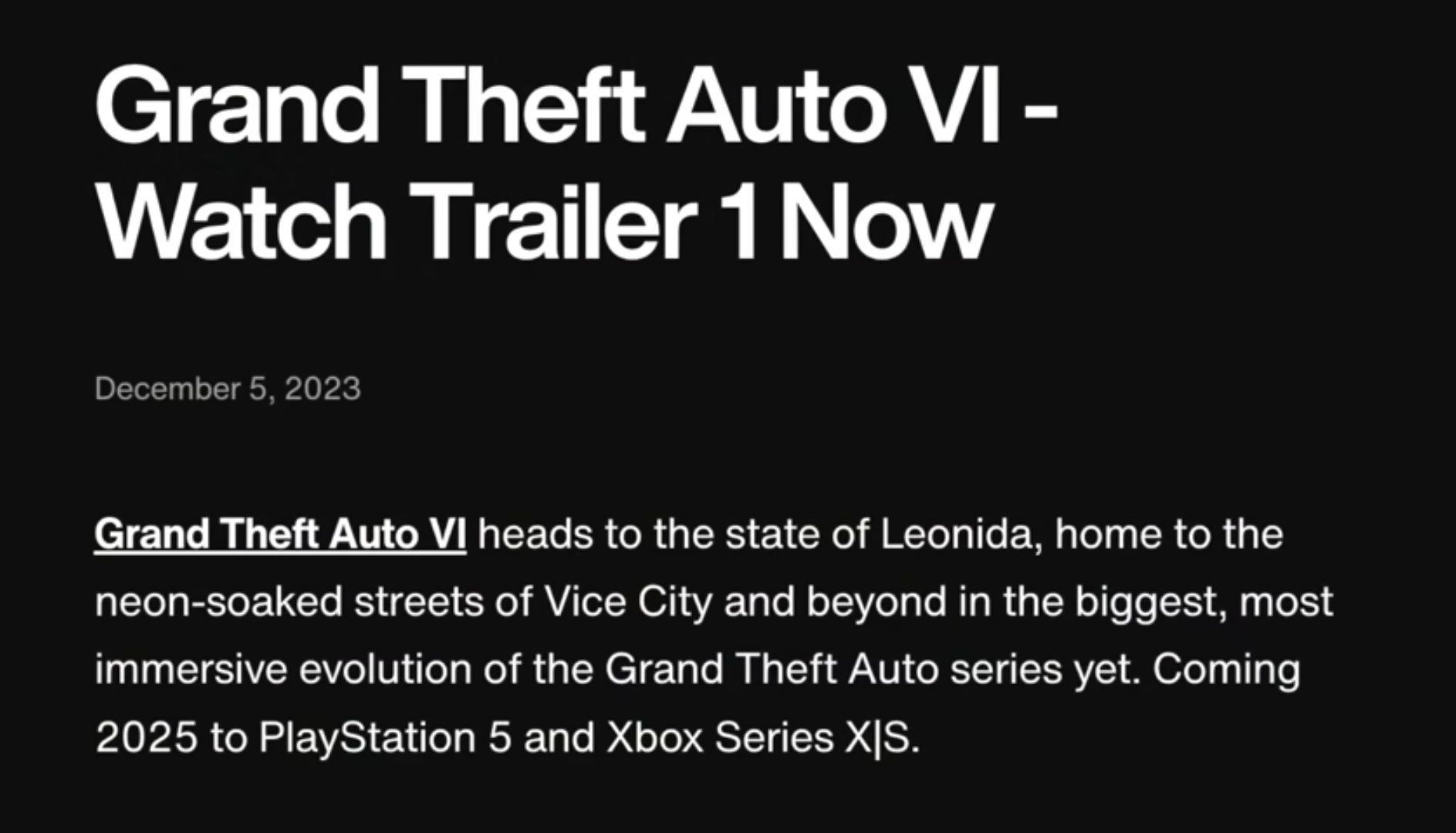 Is GTA 6 on PS4 or Xbox One?