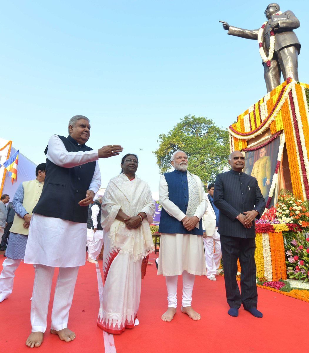 President Droupadi Murmu paid floral tributes to Babasaheb Dr B.R. Ambedkar on his Mahaparinirvan Diwas at Parliament House Lawns, New Delhi.