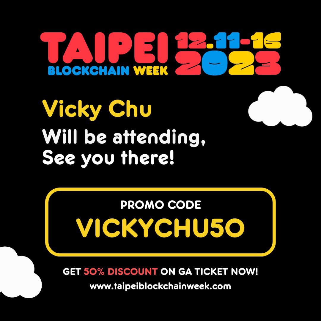 It is my pleasure to be invited as KOL VIP of #TaipeiBlockchainWeek
taipeiblockchainweek.com/?fbclid=IwAR3c…  During 10 - 17 Dec, I would be various roles, including master of ceremony, panel speaker, host and co-host of side events. Welcome to experience the vibrant crypto industry in Taiwan.
