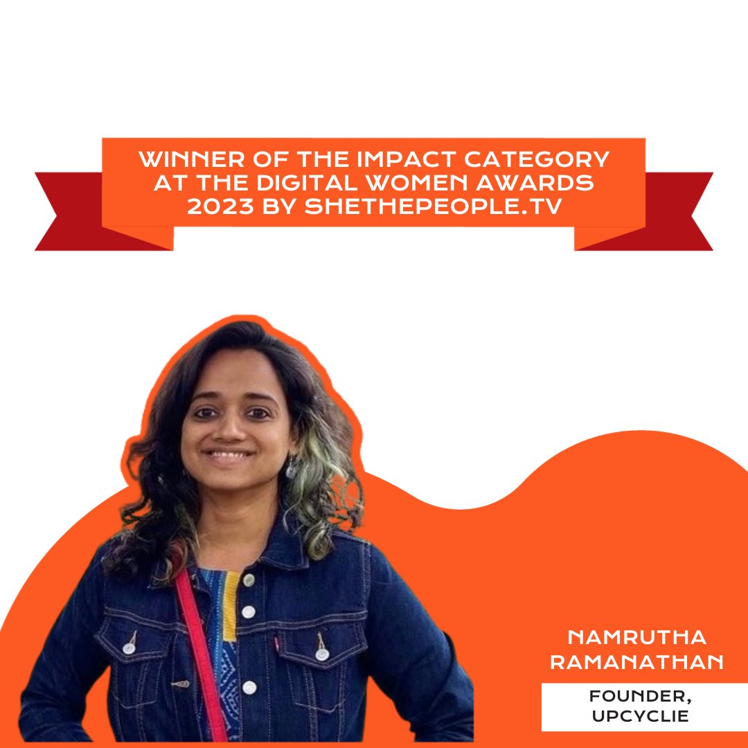 nsrcel's tweet image. Upcyclie, a #StartupOfNSRCEL from the #WomenStartupProgram won the Digital Women Awards 2023 by @SheThePeopleTV  🎉

Winning in the #Impact Category, Upcyclie is eradicating #fabricwaste &amp;amp; building a #circulareconomy by delivering quality products made from fabric waste ♻️