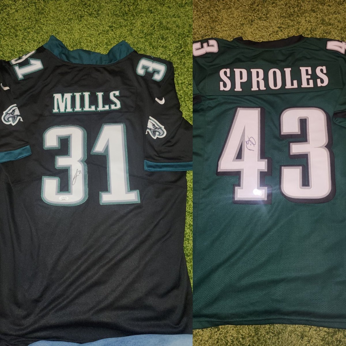 SportsTripsPHL's tweet photo. Winners choice giveaway:
Signed minis:
Blankenship, Trotter
Signed custom jerseys:
Mills, Sproles

Rules are simple.
You must be following this account
You must retweet this
We will pick the winner at random by Monday and ship their choice to them. https://t.co/yDygTMPtVw