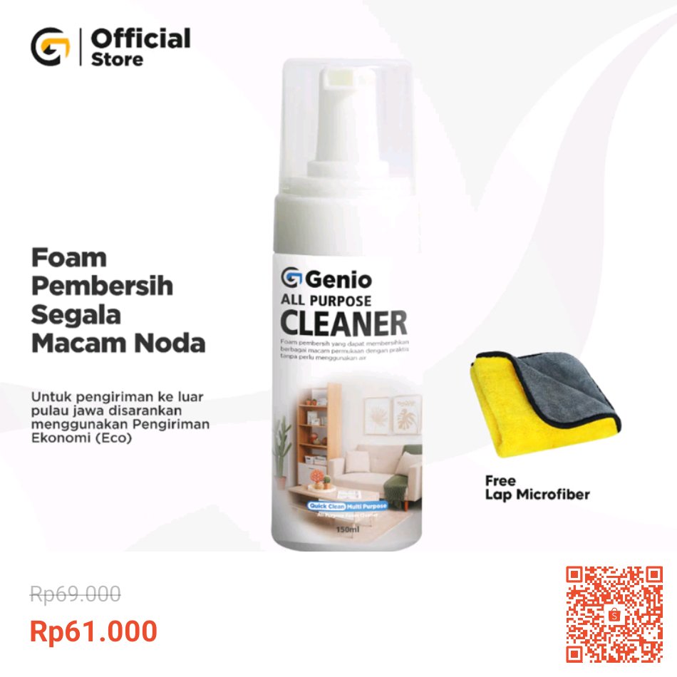 dkdw_'s tweet photo. Temukan dan dapatkan GENIO All Purpose Cleaner 150ml hanya Rp61.000 di Shopee sekarang juga! Genio Pembersih Segala Macam Noda https://t.co/EtNTmFkIDq #ShopeeID https://t.co/QlucsWJezl