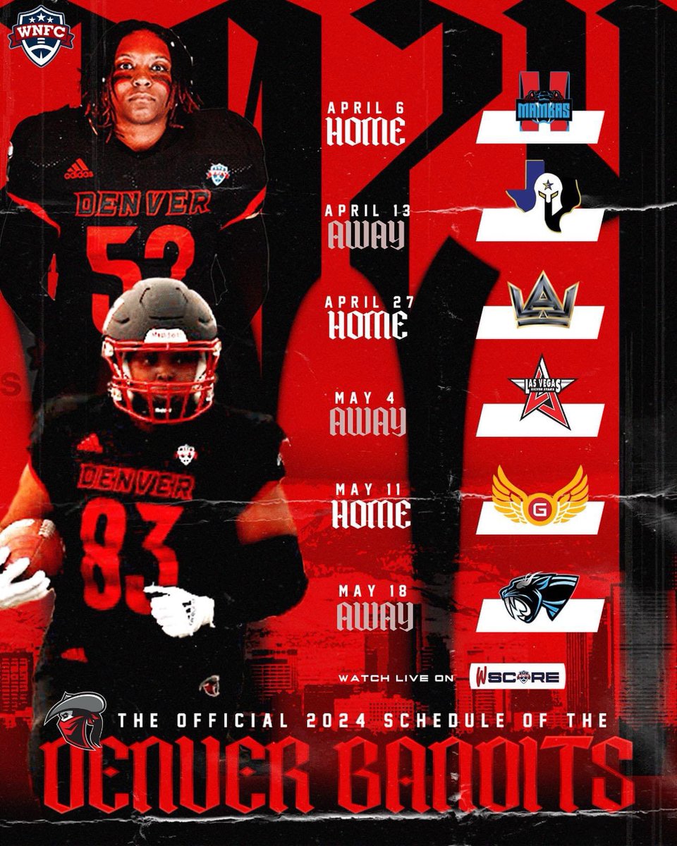 DenverBanditsFB's tweet photo. Drumroll, please! 🥁 The wait is over, and the excitement begins. Our schedule is finally here! 📅✨
#ScheduleArrival #wnfcfootball #wnfc2024 #HerGame #StepYourGameUp
#denverbandits #lawless #Football #Denver https://t.co/WdI49KzJ1f