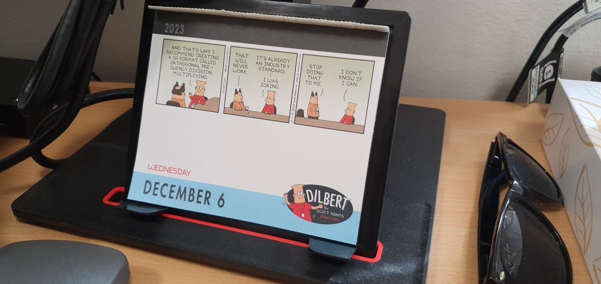 MikeJ_Robinson's tweet photo. @ScottAdamsSays @douglassmackey I'm going to miss this version.
I've had one on my desk for over 10 years, always a stocking Christmas present from the wife.
She just learned it is no longer published. 
End of an era, until you find a new publisher right. https://t.co/tK99lT671d