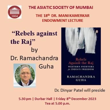 I'll be speaking on my book REBELS AGAINST THE RAJ at the Asiatic Society of Mumbai, this Friday, 8th December. I look forward to revisiting a city I have known and loved since I was a little boy.