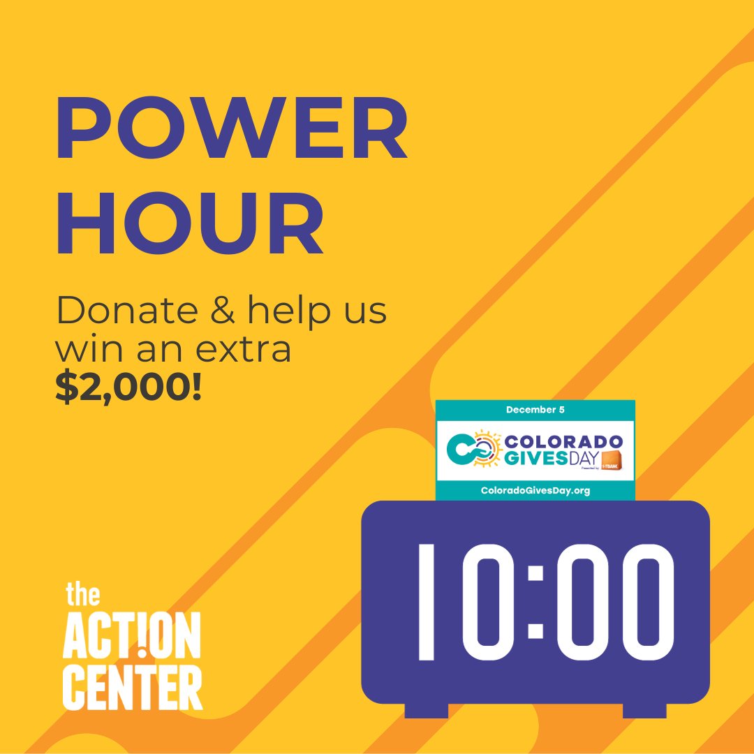 ⏰ It’s Power Hour Time - FINAL Round ⏰ Donate in the next 60 MINUTES (10-11PM) to boost our chance of winning a $2,000 prize from the Colorado Gives Foundation!🎁 bit.ly/3uGfMrZ 🎲 #CompassionIntoAction #ColoradoGivesDay #CommunityUnity #JeffCo...