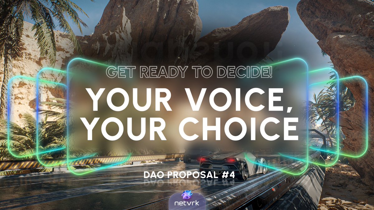 Muammar187's tweet photo. Get ready to shape the future of Netvrk! 🛠️ 

In DAO Proposal #4, we're deciding on a grace period for NFT stakers. Voting begins in 72 hours! 🕒
#iweb3 #hive-112333 #Metaverse https://t.co/dRKm7jIQdf