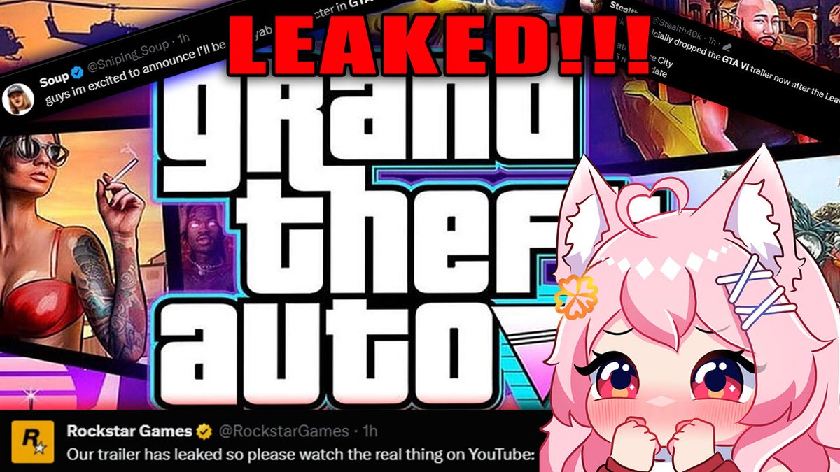Falsekko's tweet photo. ⚠️NEW VIDEO OUT⚠️
Have you seen the new GTAVI [GTA6] trailer?
I reacted to the trailer and looked at some extra news in regards to the game in this video!!
#vtuber #vtuberen #falseyt
⬇️⬇️⬇️
🔗https://t.co/xUSBRX7Oh6 https://t.co/yQPQQGiM6j