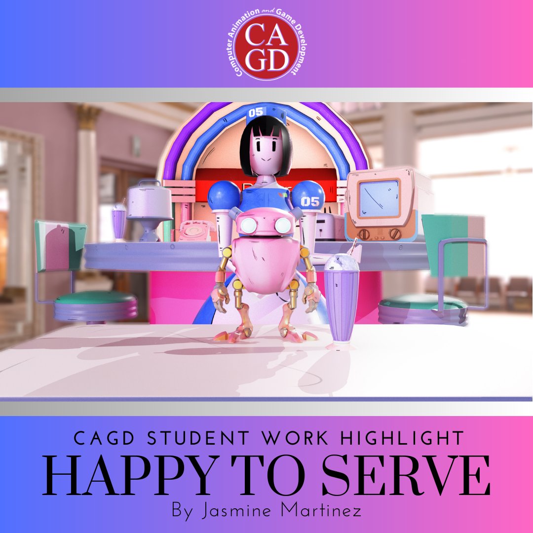 🌈☕ Step into the Vibrant '80s Cafe Wonderland "Happy To Serve" by Jasmine Martinez! 🍔🎨

Jasmine's '80s Cafe is a burst of retro charm and vibrancy that'll make you crave neon and cassette tapes. 👉🎵
#chicostate #3dmodeling #CAGD #3dmodel