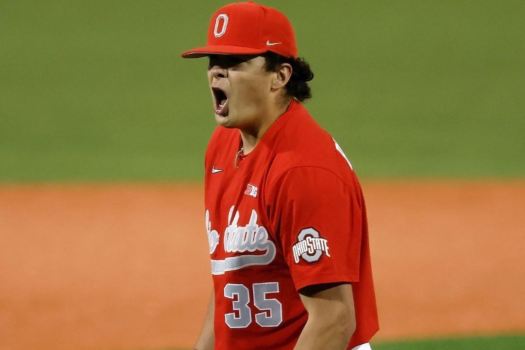 After shining as @OhioStateBASE's true freshman closer last season, Landon Beidelschies (@beidelsc5) could move into the Friday night role. The 6-foot-3, 225-pound lefty has added a mid-80s cutter to round out his repertoire. @KinaTraxInc Fall Report 👉 d1ba.se/3uIS1PY