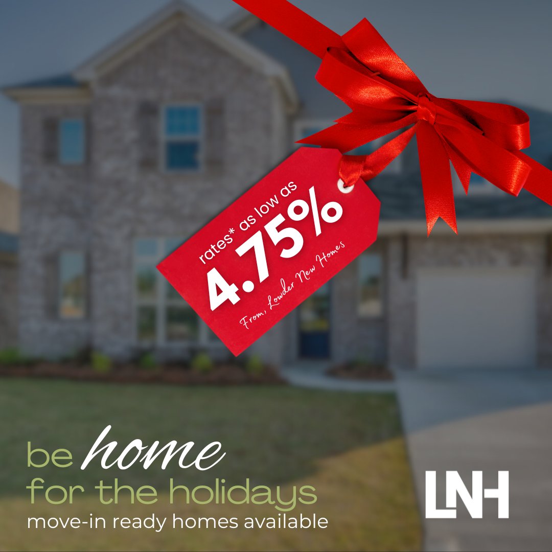 ⏰ Hurry, there is still time to be in your new home for the holidays! Our move-in ready homes are eligible for rates as low as 4.75% plus your choice of appliance. It's our gift to you 🎁 ! Full offer details at lowdernh.co/lowrate