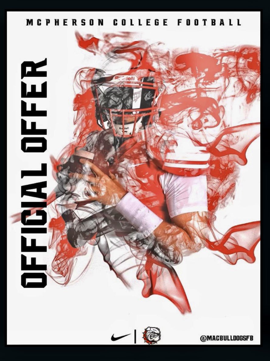 #AGTG with communication from Coach Pisik @JoshPisik I am blessed to receive an offer from McPherson College @MACBulldogsFB @NCSA @RockHill_FB @coachmarkwilk @NicoSummerfield @CokerKamm