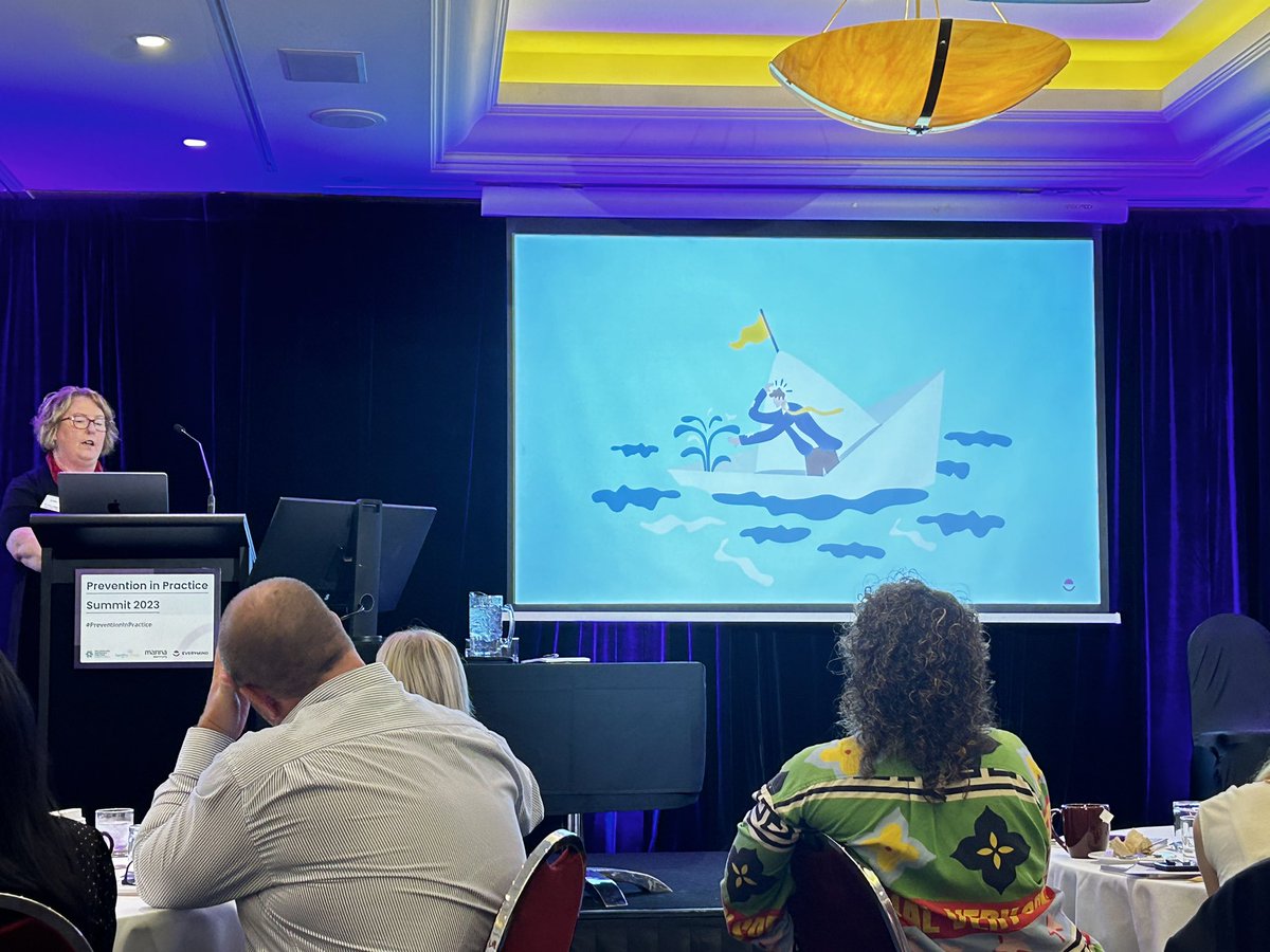 The challenge of implementing private prevention initiatives being outlined by @DrSally_Fitzpat at session two of #preventioninpractice how much of our time and money in mental health is spent plugging holes in the boat?