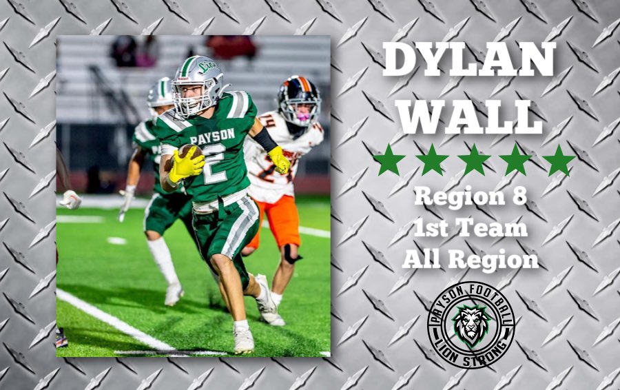 Payson High School Football Official (@lionfootballphs) on Twitter photo Congrats to our 1st Team All Region Honorees:
<a href="/PorterBXTD10/">Porter Beckstead</a>
<a href="/cottle_owen/">Owen Cottle</a>
<a href="/Tannerivers6/">Tanner Ivers</a>
<a href="/dylan_wall2/">Dylan wall</a> Congrats to our 1st Team All Region Honorees:
<a href="/PorterBXTD10/">Porter Beckstead</a>
<a href="/cottle_owen/">Owen Cottle</a>
<a href="/Tannerivers6/">Tanner Ivers</a>
<a href="/dylan_wall2/">Dylan wall</a>