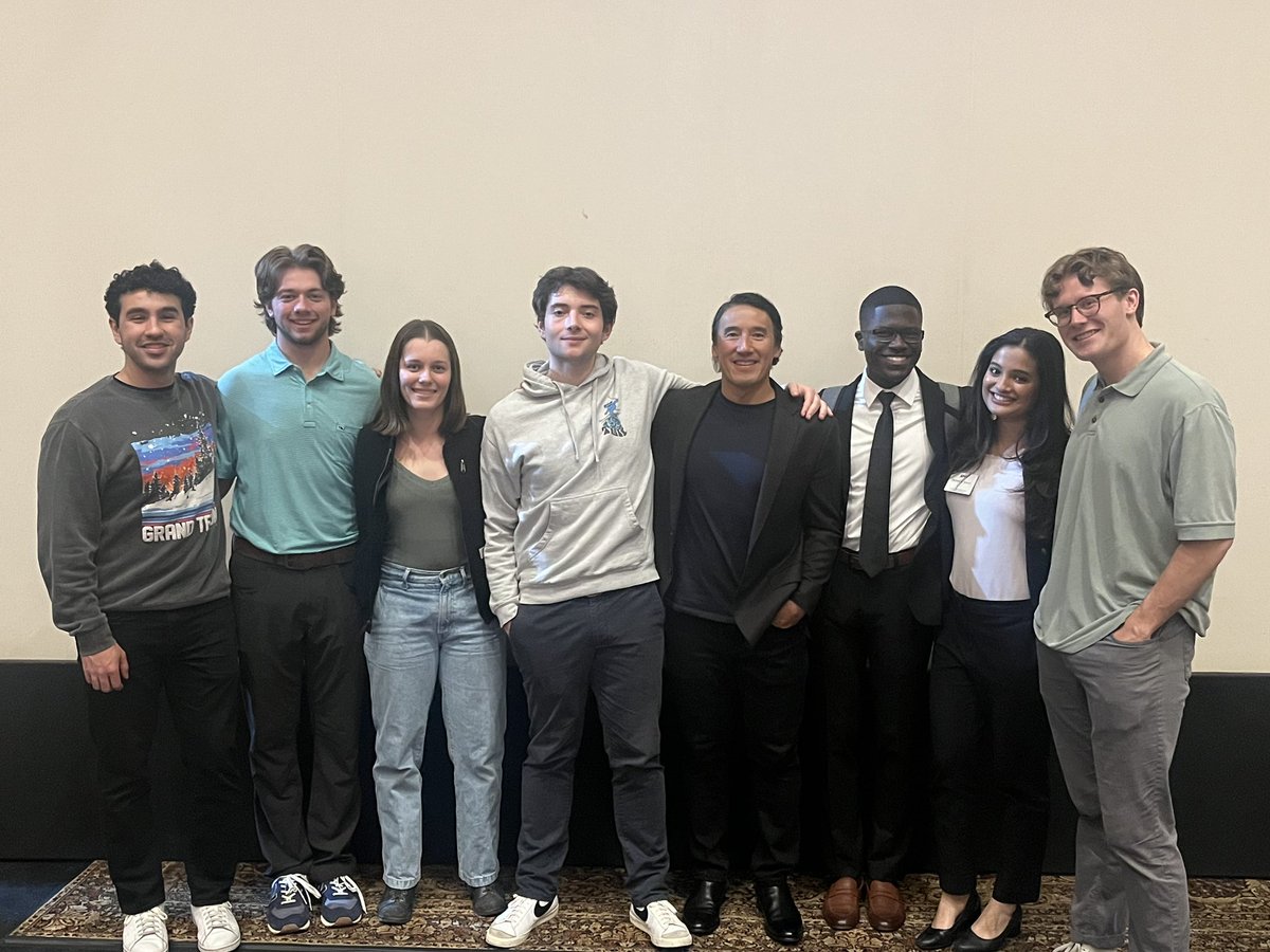 SMUtate's tweet image. Despite travel delays canceling the student forum today, a few students were able to meet with and learn from tonight’s speaker, Jimmy Chin, upon his arrival.