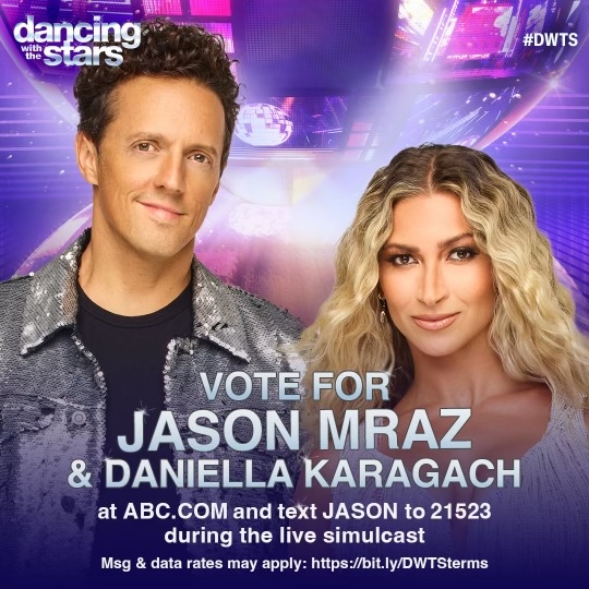 One last time for the #DWTSFinale. ❤️ #DWTS voting is now open (during the ET/CT broadcast only) and closes after the last competitive performance of the night. Thank you for your support! You can cast up to 20 votes: 10 by text and 10 online! 🪩 Text JASON to 21523 🪩 Vote