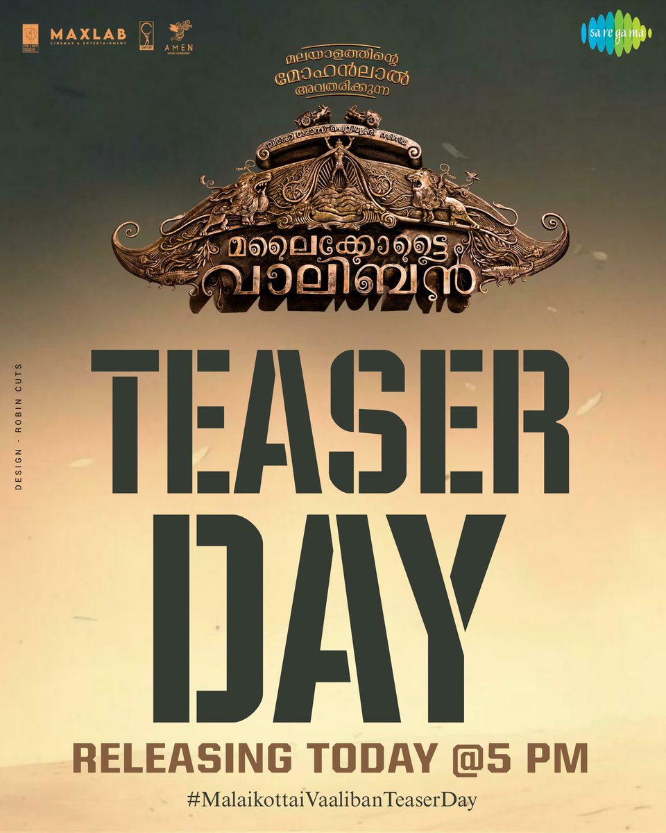 Buckle up boys, only a few more hours for #MalaikottaiVaaliban teaser to drop 🔥

#Mohanlal @Mohanlal #LijoJosePellissery