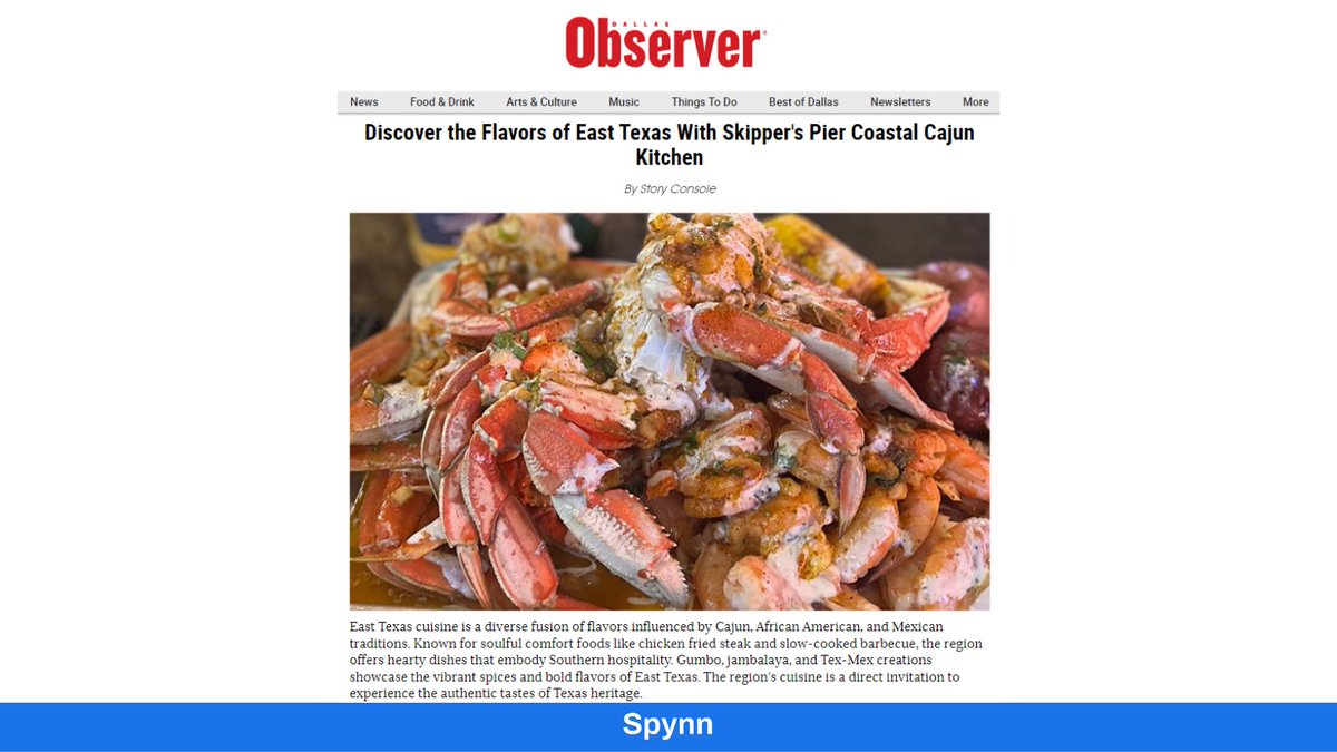 spynn_co's tweet image. Spynn&apos;s the word for guaranteed brand exposure. Just ask Skipper&apos;s Pier Coastal Cajun Kitchen! 

#SpynnCo #GetFeatured #BrandBoost

hubs.li/Q028dPRd0
