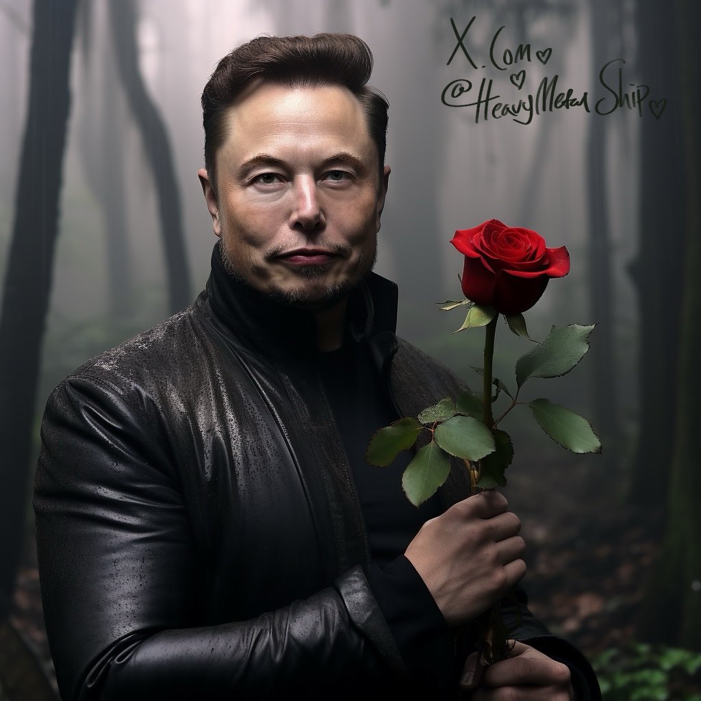 HeavyMetalShip's tweet photo. ★ Treasure in the Forest 🌲🌹

- A poem based on Elon’s woodland adventure

————————————————

Effortlessly I walked though the forest
Looking at the trees
Oh, what a marvel they are
Nothing is more fresh and green

Lovely is the mist
On my clothes droplets of water collect
Very good it smells
Everything is wet
See the mushrooms on the bark

Rewarding it is to find something new
On a bush, I found a flower
Something red
Evermore beautiful, and I will 
Share it with you