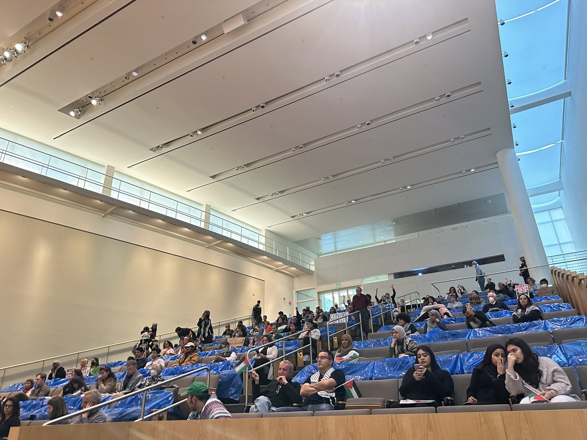 Jana Kadah (@jana_kadah) on Twitter photo NOW: at least 100 residents are asking the San Jose City Council to introduce and pass a #ceasefire resolution in #Gaza. Ahead of this planned ask, council closed half of the seats and limited who could go in — an unprecedented move that is raising eyebrows
Story TK <a href="/SJSpotlight/">San José Spotlight</a> NOW: at least 100 residents are asking the San Jose City Council to introduce and pass a #ceasefire resolution in #Gaza. Ahead of this planned ask, council closed half of the seats and limited who could go in — an unprecedented move that is raising eyebrows
Story TK <a href="/SJSpotlight/">San José Spotlight</a>