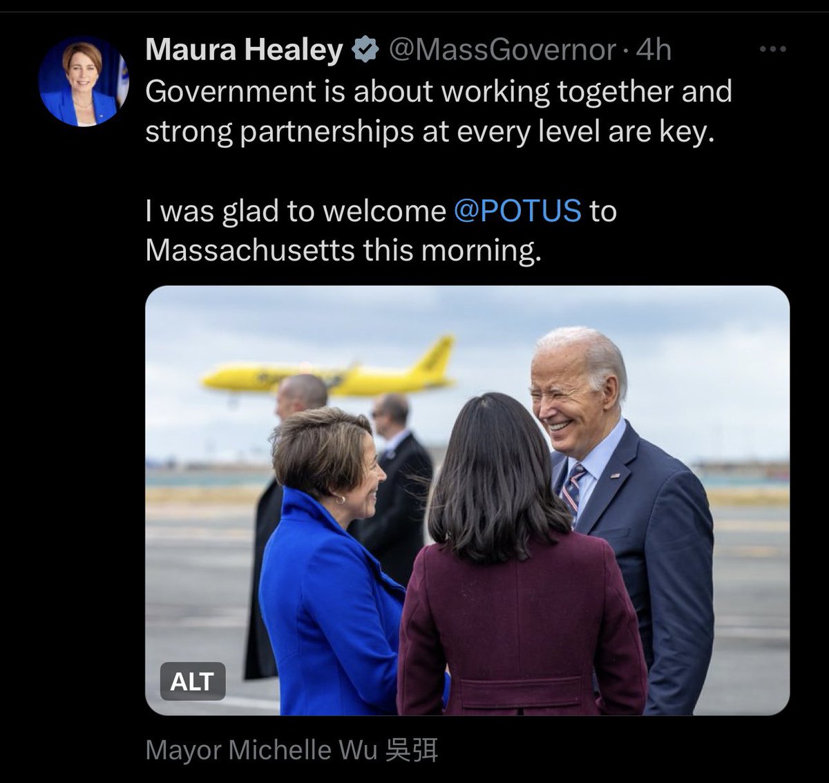 President Biden is in Massachusetts raising political funds. How about fixing the immigration crisis the Commonwealth is going to pay through the nose for and could face budget cuts and or tax increases in the future due to it.
