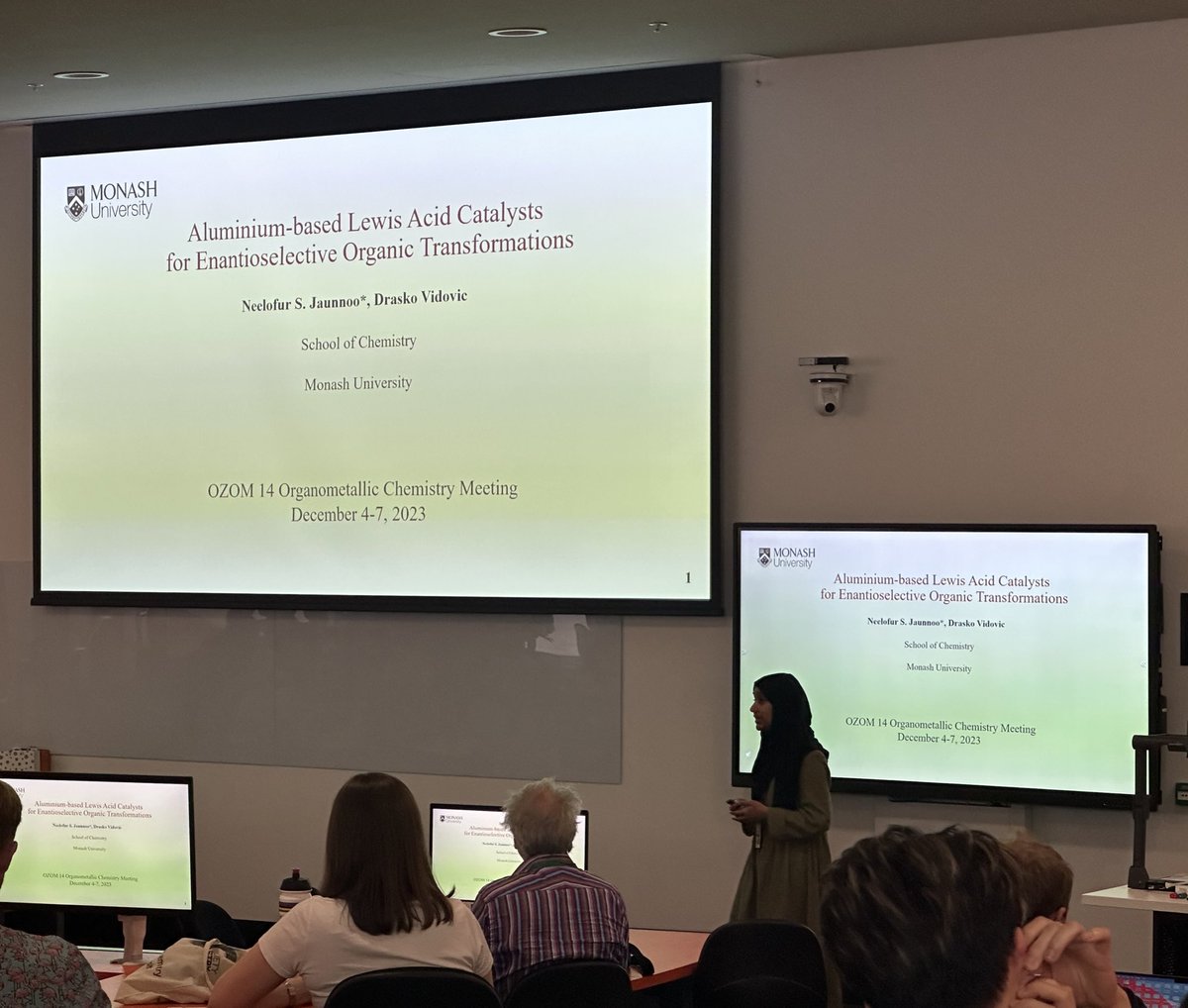 We’re ending the session with some fantastic talks by Fabian Kallmeier and Neelofur Jaunnoo! 
The next session will commence at 2:00 pm, see you there! #OZOM14
<a href="/ANUChemistry/">ANU Research School of Chemistry</a> <a href="/RACI_Inorganic/">RACI Inorganic Chemistry Division</a>